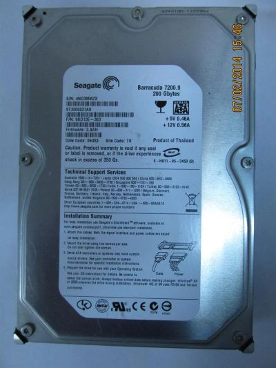 Лот: 3692542. Фото: 1. Жесткий диск HDD 200 Gb SATA-II... Жёсткие диски (HDD)