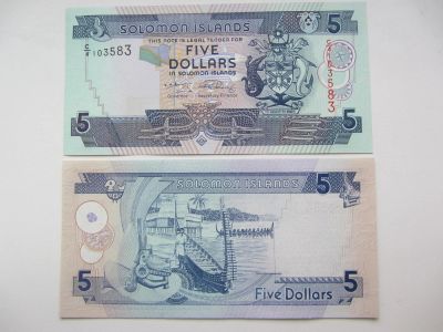 Лот: 11315788. Фото: 1. Соломоновы острова 5 долларов... Австралия и Океания