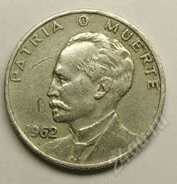 Лот: 39250. Фото: 1. Куба. 20 сентаво 1962г. (медь-никель... Америка