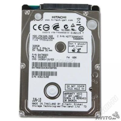 Лот: 2354241. Фото: 1. Жесткий диск Hitachi 320Gb. Жёсткие диски (HDD)