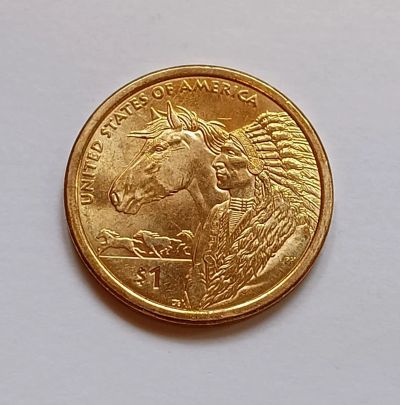 Лот: 20328045. Фото: 1. США. 1 доллар 2012 D. Индеец с... Америка