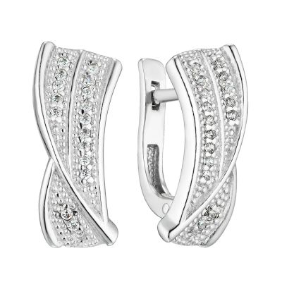 Лот: 23846740. Фото: 1. Серьги TALANT из серебра с фианитами. Серьги, каффы