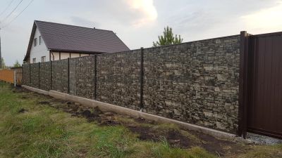 Лот: 15652972. Фото: 1. Забор из профлиста под камень. Ворота, заборы, шлагбаумы
