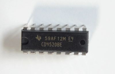 Лот: 13133622. Фото: 1. CD4520 ( CD4520BE ) аналог К561ИЕ10. Микросхемы