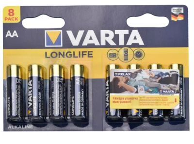 Лот: 21723791. Фото: 1. Батарейка Varta LongLife AA бл... Батарейки, аккумуляторы, элементы питания
