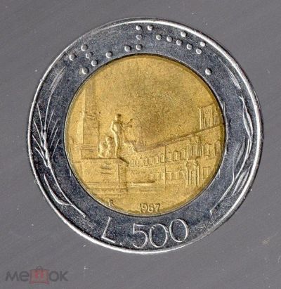 Лот: 24580955. Фото: 1. Италия 1987 год. 500 лир. Европа