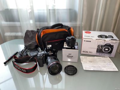 Лот: 16683872. Фото: 1. Canon 70D + объектив 24-105mm... Цифровые зеркальные