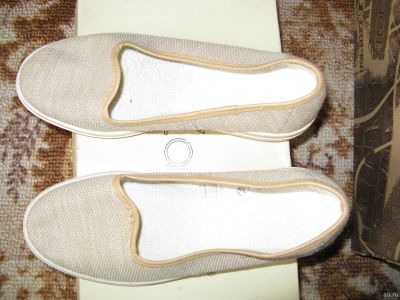 Лот: 16495730. Фото: 1. тапочки тапки текстиль бежевые... Домашняя обувь
