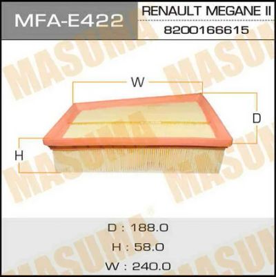 Лот: 18583857. Фото: 1. Воздушный фильтр masuma renault... Расходные материалы