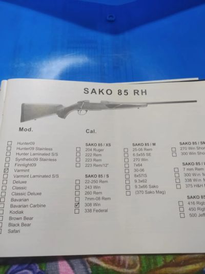 Лот: 19908933. Фото: 1. Sako 85 varmint 308 win. Охотничье оружие