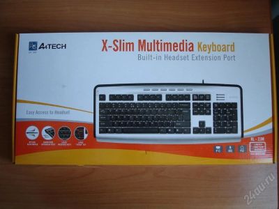 Лот: 33563. Фото: 1. Клавиатура А4-Tech X-Slim Headset... Красноярск