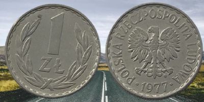 Лот: 18374859. Фото: 1. 1 злотый 1977 год польша. Всё... Европа