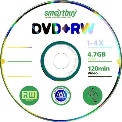 Лот: 6145854. Фото: 1. Диски DVD+RW 4,7Gb 4x Smartbay... CD, DVD, BluRay