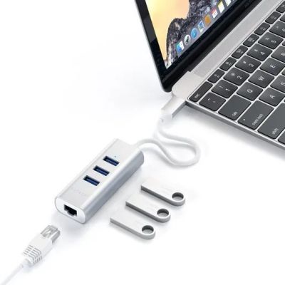 Лот: 21574419. Фото: 1. USB-хаб Satechi USB-C 2-in-1 USB... USB хабы