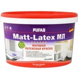 Лот: 4285286. Фото: 1. Pufas Matt-Latex, краска моющаяся... Краски, лаки, растворитель
