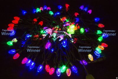Лот: 16903416. Фото: 1. Нить-шишка 2,5 см, 50 LED, мульти... Гирлянды, шарики, новогодние аксессуары