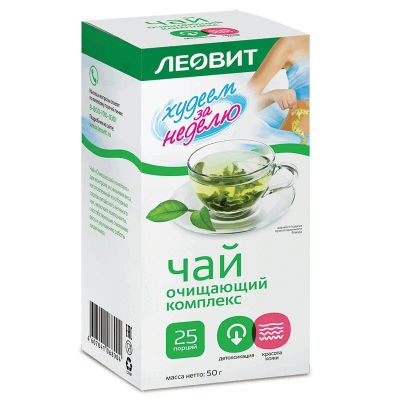 Лот: 23720487. Фото: 1. Леовит Худеем за неделю Чай Очищающий... Лекарства