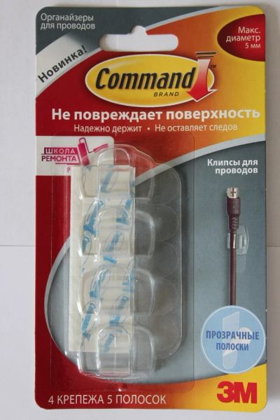 Лот: 7117487. Фото: 1. 17017 CLR Легкоудаляемая прозрачная... Крючки, вешалки