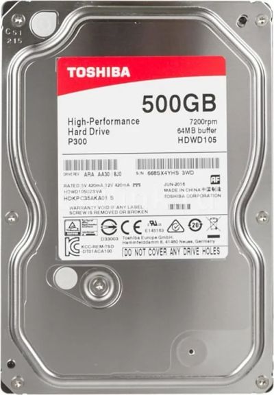 Лот: 12128912. Фото: 1. Жесткий диск Toshiba P300 HDWD105uzsva... Жёсткие диски (HDD)