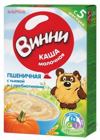 Лот: 5892047. Фото: 1. Каша "Винни" пшеничная с тыквой... Детское питание