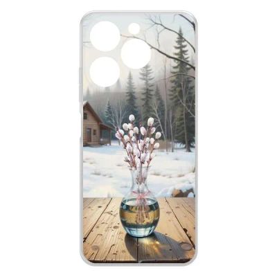 Лот: 25134638. Фото: 1. Чехол Krutoff Clear Case "Верба... Чехлы, бамперы