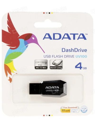 Лот: 10951210. Фото: 1. USB 4 Gb ADATA UV 100\Объем памяти-4... USB-флеш карты