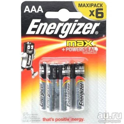 Лот: 9095673. Фото: 1. Батарейки Energizer - AAA, 6 шт. Батарейки, аккумуляторы, элементы питания