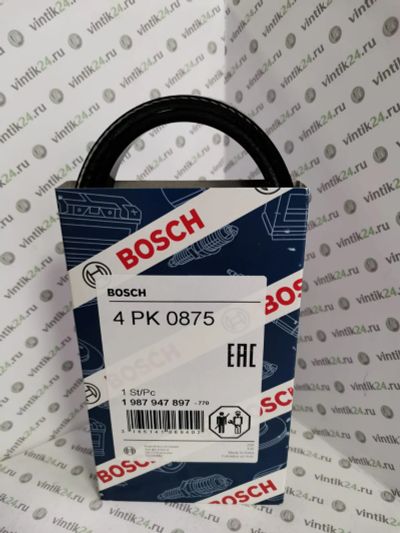 Лот: 19512850. Фото: 1. Ремень поликлиновый Bosch 4PK0875... Двигатель и элементы двигателя