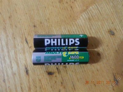 Лот: 1376795. Фото: 1. аккумуляторные батарейки philips... Батарейки, аккумуляторы, элементы питания