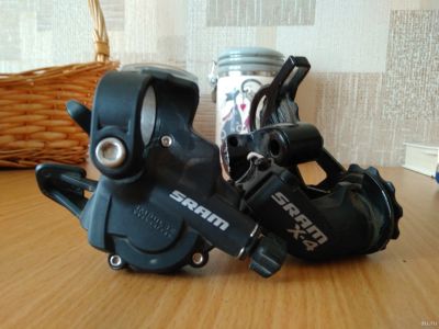Лот: 13780855. Фото: 1. Sram x4. 8ск переключатель + манетка. Запчасти