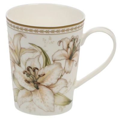 Лот: 24414860. Фото: 1. Кружка фарфор, 450 мл, Lilies... Кружки, стаканы, бокалы
