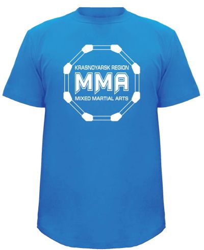 Лот: 3463933. Фото: 1. Футболка синяя MMA Krasnoyarsk. Футболки, поло