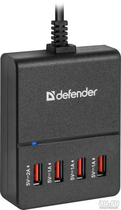 Лот: 14845259. Фото: 1. Сетевой адаптер USB Defender UPA-40... Зарядные устройства, блоки питания, адаптеры сетевые для смартфонов