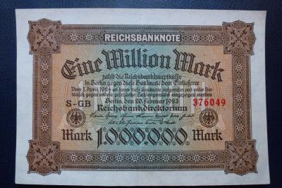 Лот: 10026297. Фото: 1. 1 миллион немецких марок 1923г... Германия и Австрия