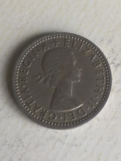 Лот: 15941708. Фото: 1. Великобритания 6 пенсов, 1957. Великобритания и острова