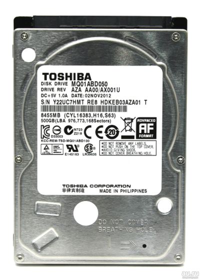 Лот: 18205786. Фото: 1. 500Gb жесткий диск для ноута Toshiba... Жёсткие диски (HDD)