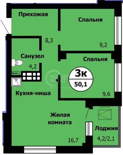 Лот: 20766834. Фото: 1. Красноярск ул. Вильского/Лесопарковая... Квартиры, студии