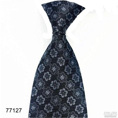 Лот: 6636069. Фото: 1. галстук тёмно-серый с узором. Костюмы классические, деловые