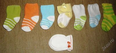 Лот: 2442444. Фото: 1. носочки + царапки для малыша с... Чулочно-носочные изделия