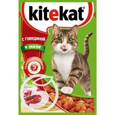 Лот: 15055336. Фото: 1. Корм (Китекет) Говядина в желе... Корма