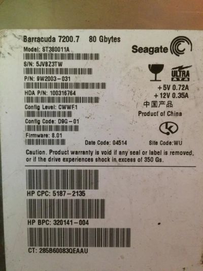 Лот: 8288965. Фото: 1. Жесткий диск 80gb. Жёсткие диски (HDD)