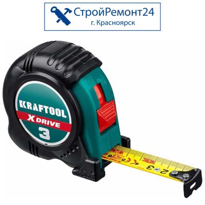 Лот: 25130422. Фото: 1. Рулетка Kraftool X-Drive с фиксатором... Ручной инструмент