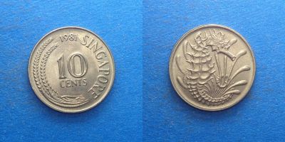 Лот: 16029828. Фото: 1. Сингапур 10 центов 1981. Америка