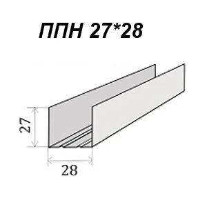 Лот: 8611790. Фото: 1. Профиль 28/27/3000 Россия 0.3мм. Подвесные потолки, гипсокартон