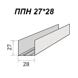 Лот: 8611872. Фото: 1. Профиль 28/27/3000 Россия 0.4мм. Подвесные потолки, гипсокартон