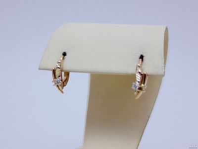 Лот: 12745099. Фото: 1. ЗОЛОТЫЕ СЕРЬГИ 3,51 ГРАММ. Серьги, каффы