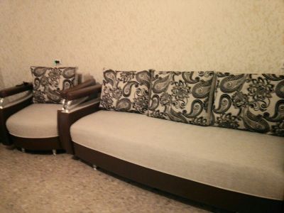 Лот: 7328141. Фото: 1. Мягкая мебель. Диван + кресло... Комплекты мягкой мебели