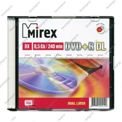 Лот: 12210708. Фото: 1. Диск DVD+R MIREX Dual Layer 8... CD, DVD, BluRay