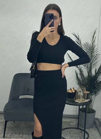 Лот: 23430915. Фото: 1. Трикотажный костюм чёрный. Костюмы