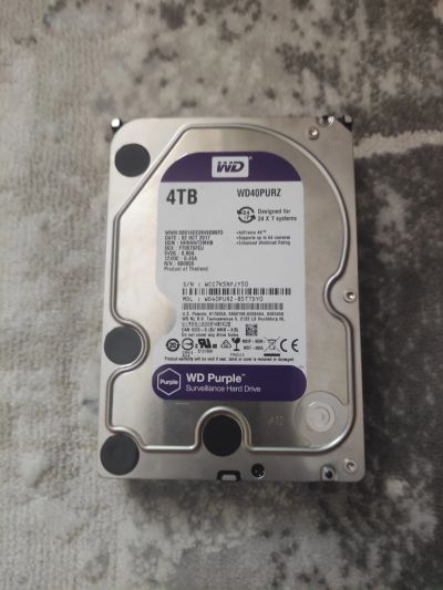 Лот: 18567634. Фото: 1. HDD диск WD Purple 4 ТБ / TB. Жёсткие диски (HDD)